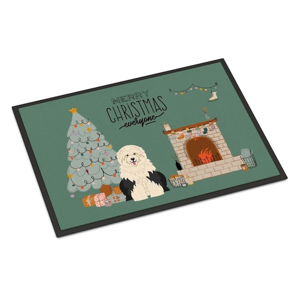 Carolines Treasures 24 x 36 in. Old English Sheepdog Christmas Everyone Indoor or Outdoor Mat CK7659JMAT - main